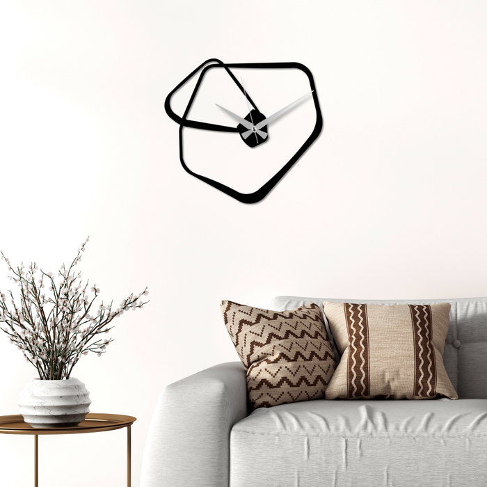 Wallity Amorphous Reloj de Pared Decorativo de Metal Negro